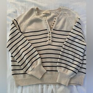Sezane Leotine cream sweater with navy stripes. Good condition size M worn twice